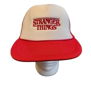 Rare Retro KC Stranger Things Red White Hawkins High Trucker Snapback Hat Cap